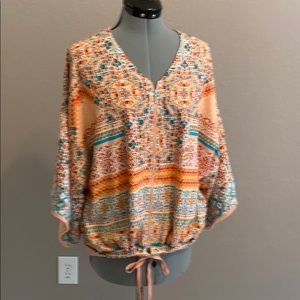 Chico’s silky and colorful jacket